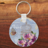 Porte-clés Victorian Love Thoughts Dreams Butterfly Bird Cage (Recto)
