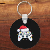 Porte-clés Video Game Controller Christmas Santa Hat Gamer Bo (Recto)