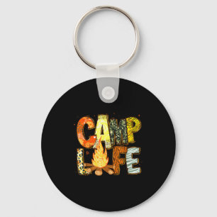Porte-clés Vie de camp d'été rétro aventure de camping en fam