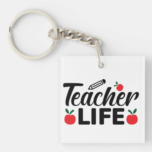 Porte-clés Vie de l'enseignant Wordart (Devant)