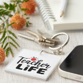 Porte-clés Vie de l'enseignant Wordart (Devant Droit)