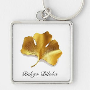 Porte-clés Vie de plantes : Golden Ginkgo Biloba feuille