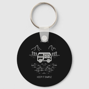 Porte-clés Vie en van Vanlife Rétro Vintage Vannin Camping Ha