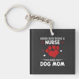 Porte-clés Vie infirmière Infirmière Et Mère De Chien