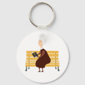 Porte-clés Vieille Femme Lectant La Bible (Recto)