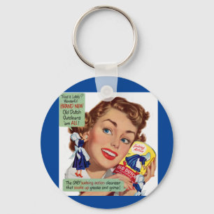 Porte-clés Vieille femme néerlandaise de nettoyage