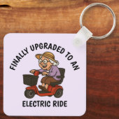 Porte-clés Vieille femme sur Scooter (Verso)