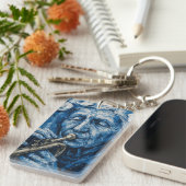 Porte-clés Vielle dame jouant de la trompette - Normande (Devant droit)