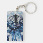 Porte-clés Vielle dame jouant de la trompette - Normande (Dos)