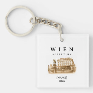 Porte-clés Vienne personnalisée Albertina Nom & Année