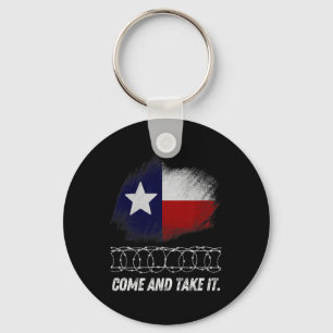 Porte-clés Viens Et Prends-Le Drapeau Du Texas À Fil Barbelé