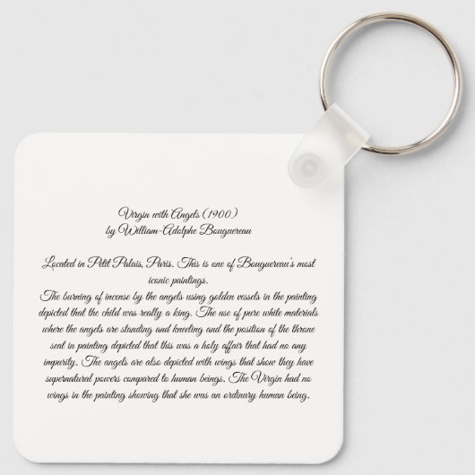 Porte-clés Vierge avec Angels Bouguereau (Dos)