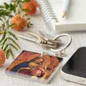 PORTE-CLÉS VIERGE AVEC ENFANT ET SAINTS 2 (Devant Droit)