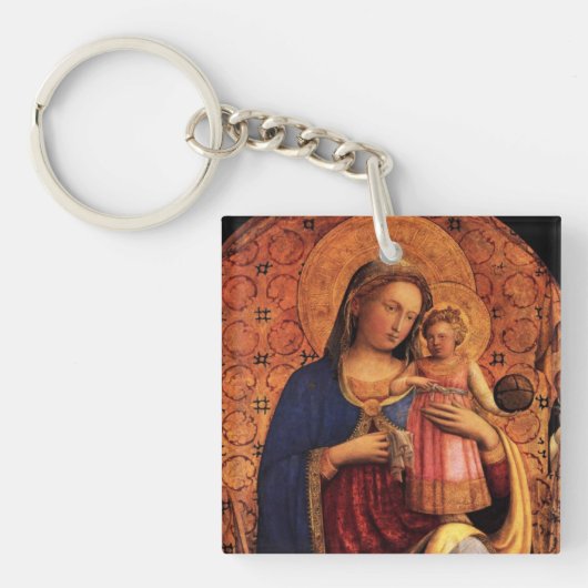 PORTE-CLÉS VIERGE AVEC ENFANT ET SAINTS 2 (Devant)