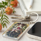 Porte-clés VIERGE AVEC ENFANT, Parchemin de prière Ave Maria (Devant droit)