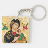 Porte-clés Vierge byzantine Marie et icône enfant Noël (Dos)