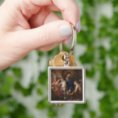 Porte-clés Vierge et enfant avec la musique faisant des anges (main)