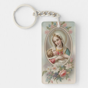 Porte-clés Vierge Marie avec Jésus Enfant Porte - clé