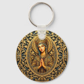 Porte-clés Vierge Marie Révérence Dorée (Recto)