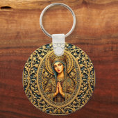 Porte-clés Vierge Marie Révérence Dorée (Recto)