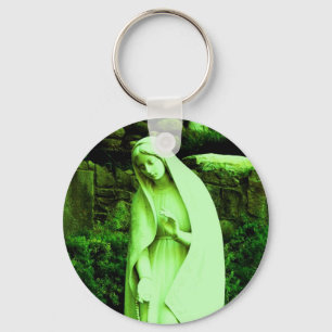 Porte-clés Vierge Marie verte altérée