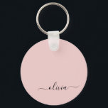 Porte-clés Vierge rose moderne Script Girl Monogramme Nom<br><div class="desc">Noir et rose vif Simple Script Monogramme Nom Keychains (Porte - clé). Cela rend le cadeau parfait pour 16 ans,  mariage,  douche nuptiale,  anniversaire,  baby shower ou bachelorette pour quelqu'un qui aime le luxe glam et les styles chic.</div>