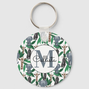 Porte-clés Vierge Zebra Elephant Giraffe Safari Animals