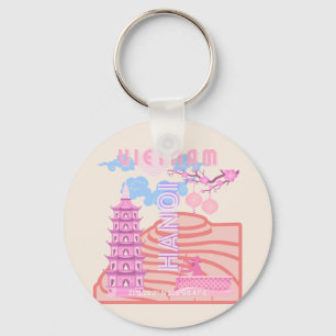 Porte-clés Vietnam Travel Art, rose