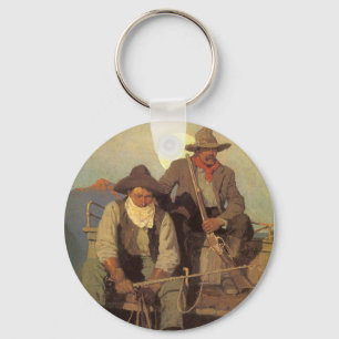 Porte-clés Vieux Cowboys, The Pay Stage par NC Wyeth