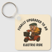 Porte-clés Vieux homme sur scooter (Recto)