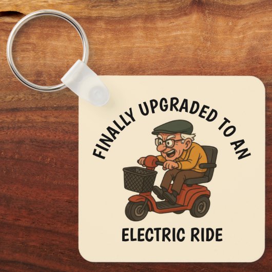 Porte-clés Vieux homme sur scooter (Recto)