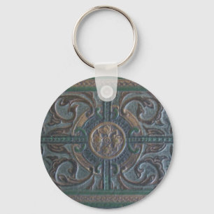 Porte-clés Vieux journal en cuir usiné