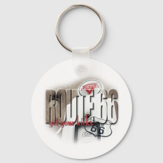 Porte-clés Vieux Pompe à gaz - Route 66 (Recto)