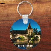 Porte-clés Vieux pont médiéval la nuit à Nuremberg (Verso)