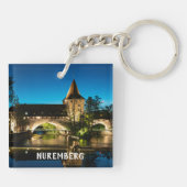 Porte-clés Vieux pont médiéval la nuit à Nuremberg (Dos)