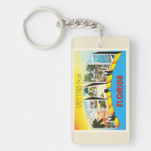 Porte-clés Vieux souvenir de Vintage voyage de Miami la