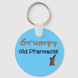 Porte-clés Vieux T-shirts et cadeaux grincheux de pharmacien