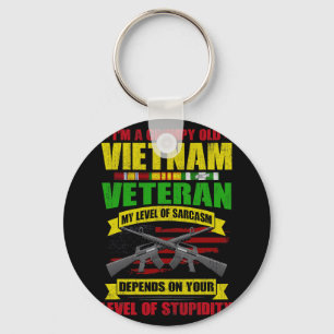 Porte-clés Vieux vétéran du Vietnam grincheux 212