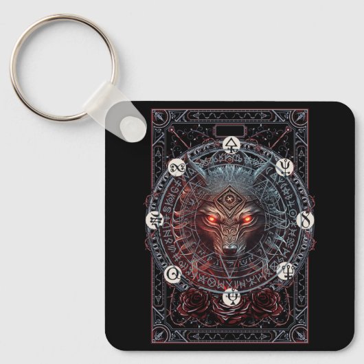 Porte-clés Viking Celtic Fenrir Wolf Marque Norse Mythologie (Recto)