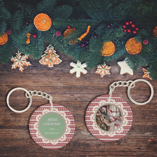 Porte-clés Vilain Noël Chic rouge Circle