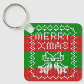 Porte-clés Vilain pull motif sonnettes Joyeux fils Xmas (Recto)