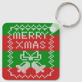 Porte-clés Vilain pull motif sonnettes Joyeux fils Xmas (Dos)
