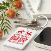 Porte-clés Vilain Sweater QR Code Bonne année! (Devant droit)