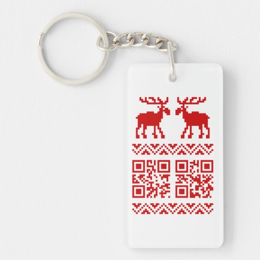 Porte-clés Vilain Sweater QR Code Bonne année! (Devant)