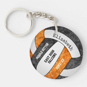 Porte-clés vilebrequin noir orange sport