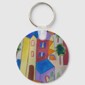 Porte-clés Village d'été Abstrait (Recto)