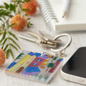 Porte-clés Village d'été Abstrait (Devant Droit)
