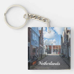 Porte-clés Village néerlandais avec pont traditionnel en bois
