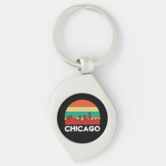 Porte-clés Ville de Chicago Windy de couleur (Devant)