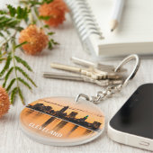 Porte-clés Ville de Cleveland Ohio coucher de soleil paysage (Devant Droit)